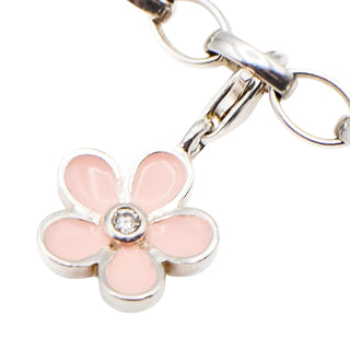 Thomas Sabo Pink Enamel Flower Sterling Silver Charm Pendant