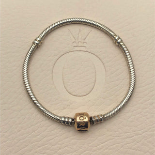 Pandora Moments Sterling Silver Charm Bracelet With 14K Rose Gold Plated Clasp - 7.1 Inches
