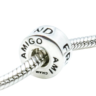 Chamilia Friend Amigo Ami Sterling Silver Charm Bead