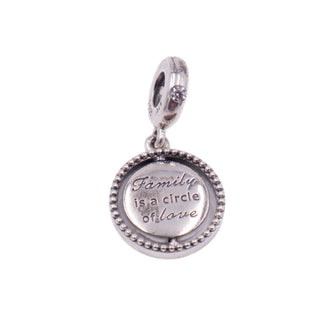 Pandora Retired Spinning Tree of Life Sterling Silver CZ Enamel Family Dangle