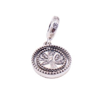 Pandora Retired Spinning Tree of Life Sterling Silver CZ Enamel Family Dangle