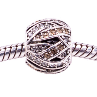 Chamilia Entwined Jewels Sterling Silver Clear Champagne Swarovski Crystal Charm