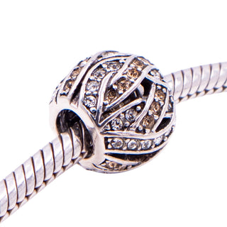 Chamilia Entwined Jewels Sterling Silver Clear Champagne Swarovski Crystal Charm