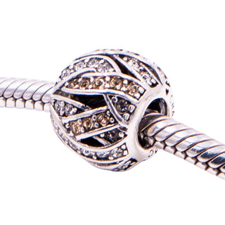 Chamilia Entwined Jewels Sterling Silver Clear Champagne Swarovski Crystal Charm