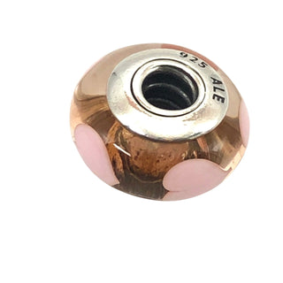 PANDORA Rose with Pink Hearts 925 ALE Sterling Silver Murano Glass Charm Bead