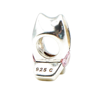 Chamilia Breast Cancer Ribbon Light Pink CZ Sterling Silver Charm Bead