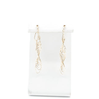 Gold Plated Silver Cascading Twist Drop Earrings 2 Inch Dangle