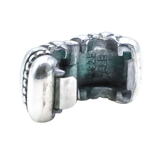 Pandora Dots & Ridges Sterling Silver Crazy Clip Charm With Beaded Detail