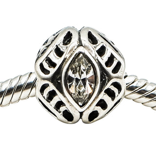 Chamilia April Birthstone Sterling Silver Charm Clear Swarovski Crystal Birthday