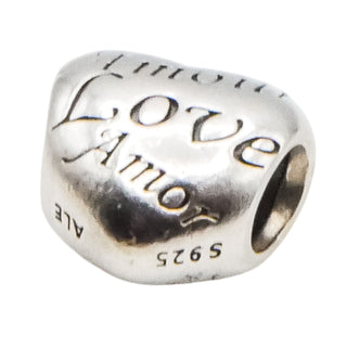 Pandora Language of Love Sterling Silver Heart Charm – Retired