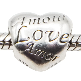Pandora Language of Love Sterling Silver Heart Charm – Retired