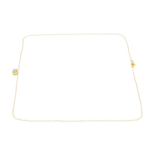 Natural Emerald Halo Necklace Gold Plated Sterling Silver Delicate Emerald Pendant