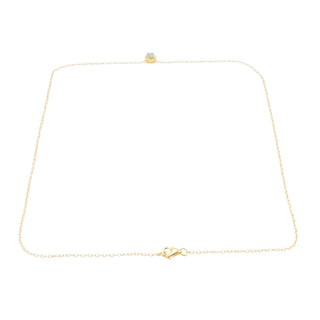 Natural Emerald Halo Necklace Gold Plated Sterling Silver Delicate Emerald Pendant