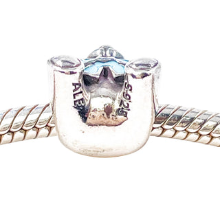 Pandora Retired It's a Boy Teddy Bear Sterling Silver Blue Enamel Charm