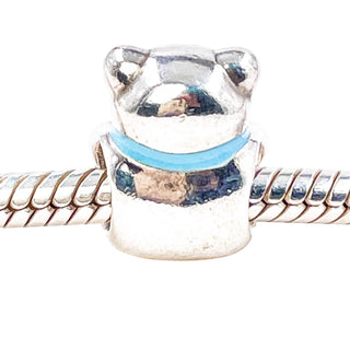 Pandora Retired It's a Boy Teddy Bear Sterling Silver Blue Enamel Charm