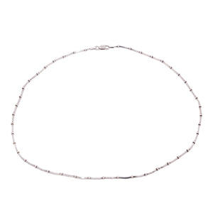 Sterling Silver Beaded 18 Inch Square Snake Chain Necklace