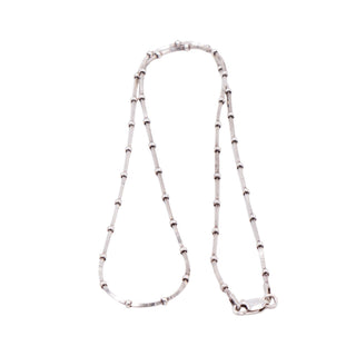 Sterling Silver Beaded 18 Inch Square Snake Chain Necklace
