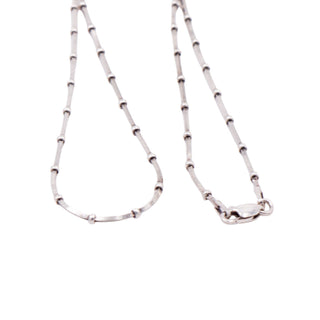 Sterling Silver Beaded 18 Inch Square Snake Chain Necklace