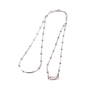 Sterling Silver Beaded 18 Inch Square Snake Chain Necklace