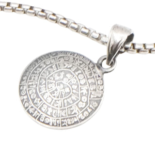 Sterling Silver Ancient Greek Minoan Phaistos Disc Pendant