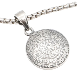 Sterling Silver Ancient Greek Minoan Phaistos Disc Pendant