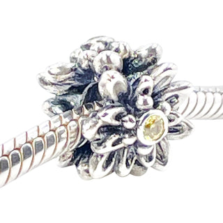 Pandora Rare Edelweiss Sterling Silver Flower Charm True Love and Courage Bead