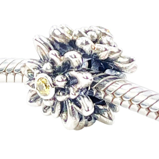 Pandora Rare Edelweiss Sterling Silver Flower Charm True Love and Courage Bead