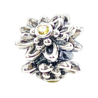 Pandora Rare Edelweiss Sterling Silver Flower Charm True Love and Courage Bead