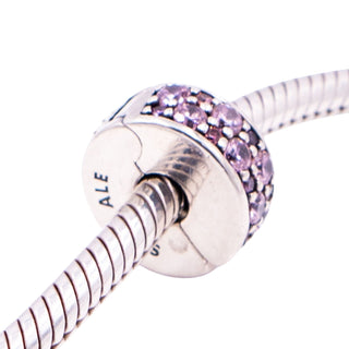 Pandora Pink Shining Elegance Sterling Silver Pink CZ Bangle Clip Charm