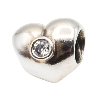 Pandora Heart Sterling Silver Charm with Clear Zirconia – Retired