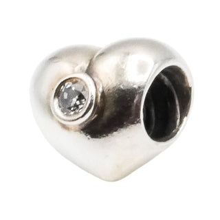 Pandora Heart Sterling Silver Charm with Clear Zirconia – Retired