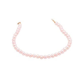 14K Yellow Gold 5mm Pink Cultured Freshwater Pearl Bracelet 7.5 Inch