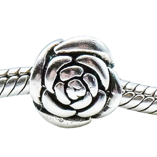 Chamilia Rose Flower Sterling Silver Charm Bead Floral Garden Love