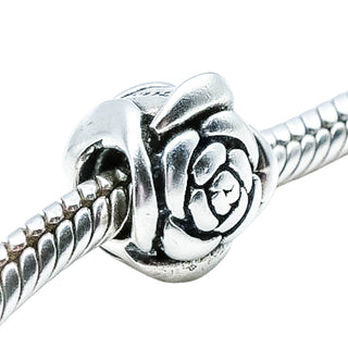 Chamilia Rose Flower Sterling Silver Charm Bead Floral Garden Love