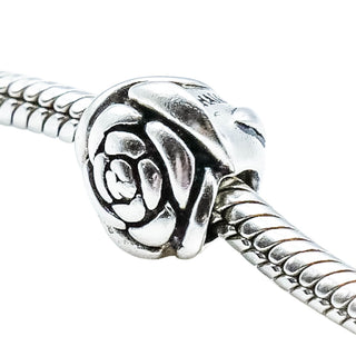 Chamilia Rose Flower Sterling Silver Charm Bead Floral Garden Love