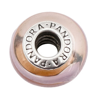 Pandora Pink Ribbon Murano Glass Sterling Silver Charm