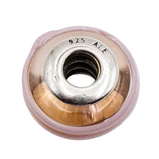 Pandora Pink Ribbon Murano Glass Sterling Silver Charm