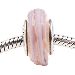 Pandora Pink Ribbon Murano Glass Sterling Silver Charm