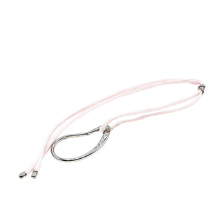 CHAMILIA Pink Silk Necklace And Sterling Silver Charm Holder With Clear Swarovski Crystals