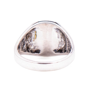 Kabana Sterling Silver Black Jet Men's Signet Ring Size 10 Southwestern Tribal