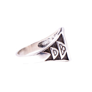 Kabana Sterling Silver Black Jet Men's Signet Ring Size 10 Southwestern Tribal