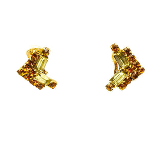 Vintage Citrine Colored Demi-Parure Necklace and Earrings Set