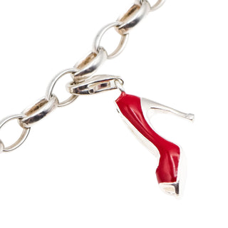 Thomas Sabo Red High Heel Shoe Charm Sterling Silver Pendant Elegant Jewelry