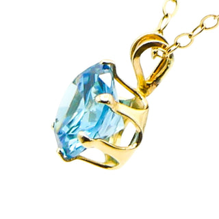 2.5 Carat Brilliant Cut Topaz 14K Yellow Gold Pendant