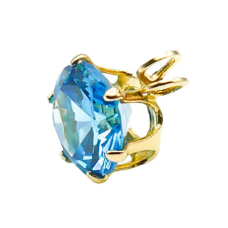 2.5 Carat Brilliant Cut Topaz 14K Yellow Gold Pendant