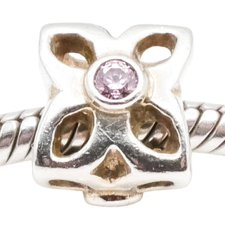 Pandora Four Petal Flower Pink CZ Sterling Silver Charm Retired