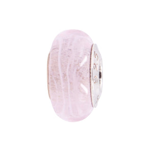 Chamilia Light Pink Swirl Murano Glass Sterling Silver Charm Bead