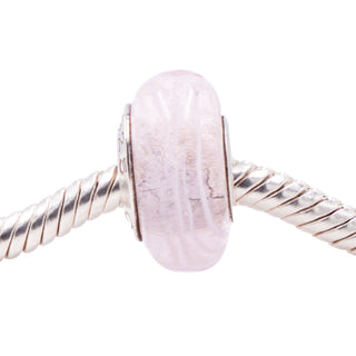 Chamilia Light Pink Swirl Murano Glass Sterling Silver Charm Bead
