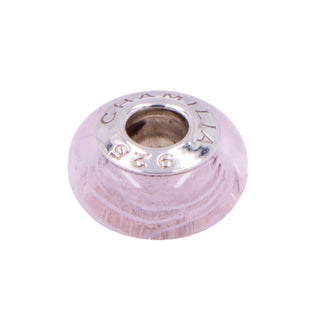 Chamilia Light Pink Swirl Murano Glass Sterling Silver Charm Bead