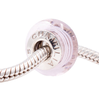 Chamilia Light Pink Swirl Murano Glass Sterling Silver Charm Bead